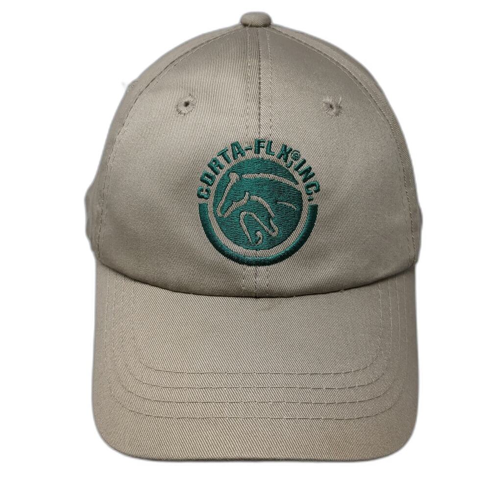 Headliner Corta-Flx Horse Logo Baseball Cap Beige One Size Strapback Hat Cotton